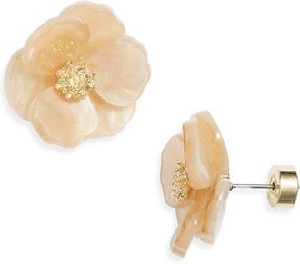 Nordstrom Floral Statement Stud Earrings in Champagne Multi- Gold at Nordstrom
