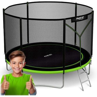 OEM Cama El&aacute;stica De Jard&iacute;n De 183 Cm Con Red Exterior Y Escalera Neo-sport