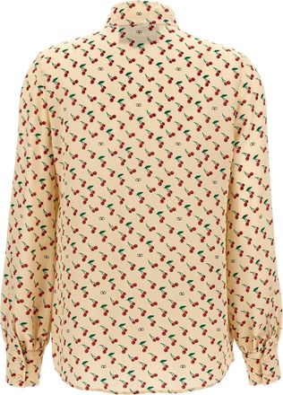 Valentino Garavani Womens Beige Silk Blouse