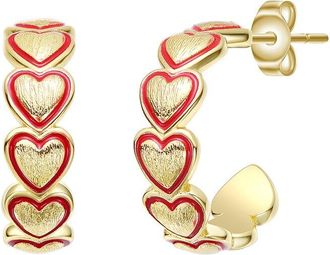 Rachel Glauber 14K Plated Hoop Earrings