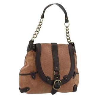 Celine Pre-owned Shoulder Bags, female, Brown, Size: ONE SIZE Pre-owned Vintage Suede Shoulder Bag