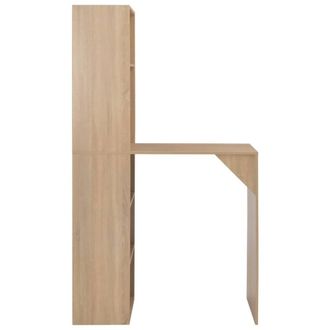 Berkfield Home Bar Table with Cabinet Oak 115x59x200 cm in Light Tan | Size: 115 x 59 x 200 cm