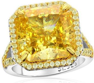 Suzy Levian Suzy Levian Gala Collection Silver Cz Cocktail Ring