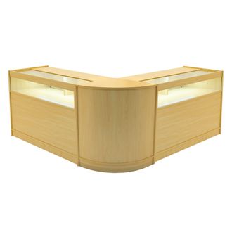 MonsterShop Iris LED Shop Counter Set CM60 & 2 x B1200 - Maple in Beige