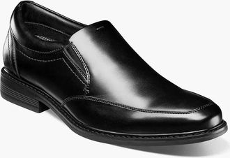 Nunn Bush Nunn Bh Jarvis 81547-001 Mens Black Moc Toe Slip-On Oxford Shoes VER552