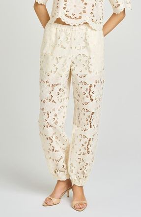 Wayf Steph Floral Cotton Lace Balloon Pants in Antique Ivory at Nordstrom, Size X-Large