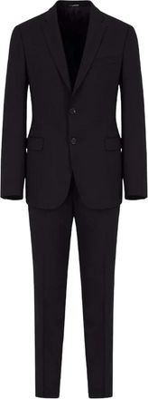 Emporio Armani Single Breasted Suit Set - Heren - Business pakken - Blauw - 5XL - Wol - Kostuums