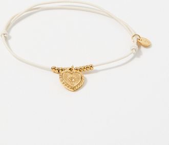 Simons Womens Golden heart cord bracelet