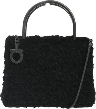 Ferragamo Pre-owned Handbags, female, Black, Size: ONE SIZE Pre-owned Wool Handbag