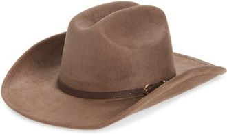 Treasure & Bond Faux Suede Adjustable Cowboy Hat in Brown at Nordstrom