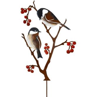 OEM Decoraci&oacute;n Met&aacute;lica Para Jard&iacute;n Con Motivos De P&aacute;jaros, Carboneros Y Bayas, P&aacute;jaros Pintados, Estatua Decorativa Para Jard&iacute;n, Valla Exterior, Sal&oacute;n, B