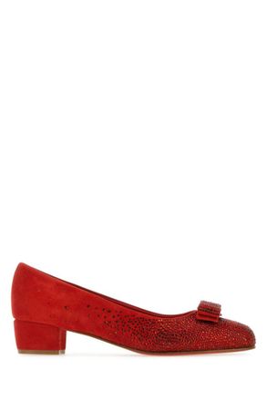 Ferragamo Red Suede Pumps