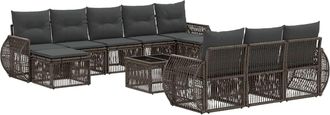 vidaXL Conjunto De Sof&aacute;s De Jard&iacute;n 11 Uds. Gris Y Gris Oscuro Vidaxl