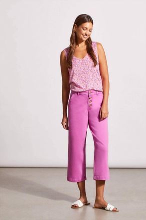 Tribal Wide Leg Crop Jeans In Mauve Lush