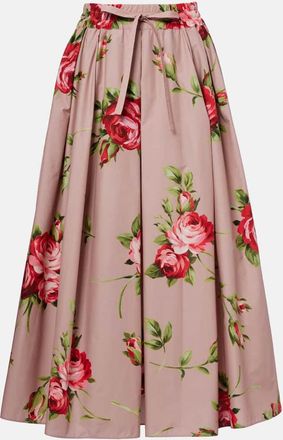 Dolce & Gabbana Floral pleated cotton midi skirt
