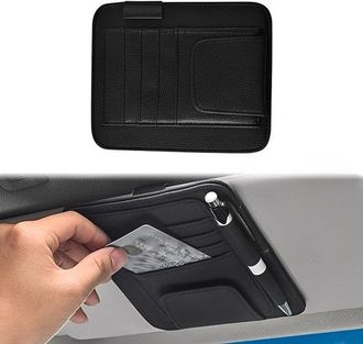 No Brand Soporte Para Gafas De Sol Para Coche: Organizador Multifuncional Para Gafas De Sol, Tarjetas De Cr&eacute;dito Y Bol&iacute;grafos Con Fijaci&oacute;n Para La Visera