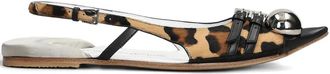 Dove Nuotano Gli Squali leopard-print flat pumps - women - Pony Fur/Calf Leather/Calf Leather/Calf Leather - 40 - Brown