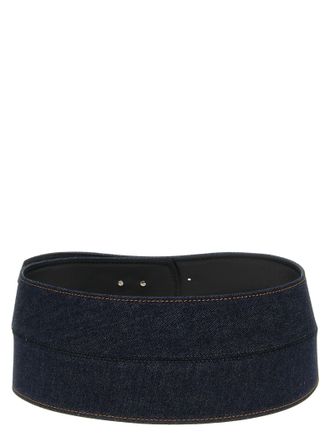 Sportmax Womens Blue Cotton High-Waist Belt