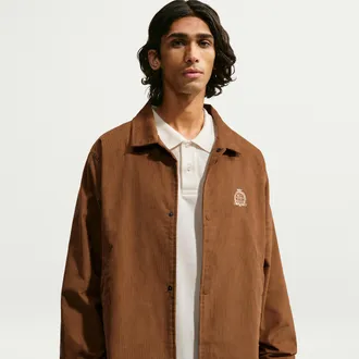 Nike Mens Club Corduroy Coaches Jacket in Brown | IQ7654-270