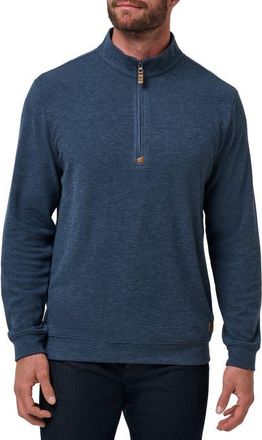 Travis Mathew Cloud Quarter Zip in Heather Navy at Nordstrom, Size Xx-Large