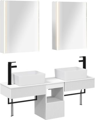 vidaXL Juego De Muebles De Ba&ntilde;o 5 Uds. Blanco Madera De Ingenier&iacute;a Vidaxl