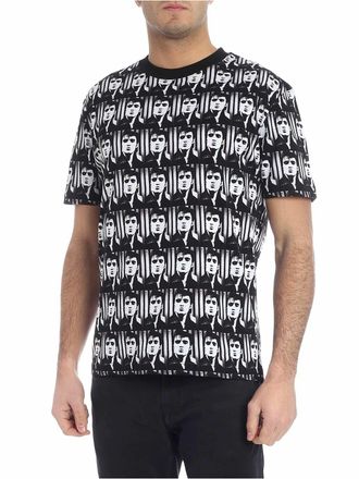 Alexander McQueen Elvis Presley all-over black t-shirt