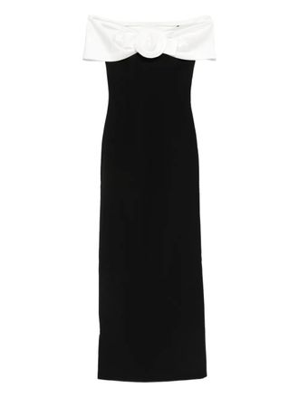 Self Portrait flower datail maxi dress - Zwart