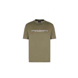 Emporio Armani Barcode T-Shirt - Heren - T-shirts - Groen - M - Katoen - Tops