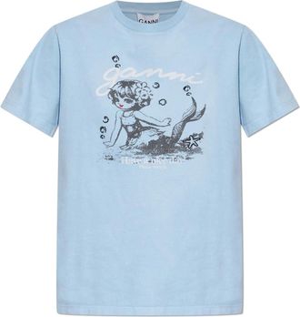 Ganni Mujer, Camisetas, Azul, Talla: XS