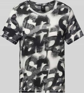 G-Star T-Shirt mit geripptem Rundhalsausschnitt in Anthrazit, Größe M