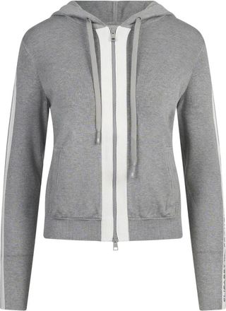Elisabetta Franchi Bicolour Knit Zip Hoodie - Dames - Vesten met rits - Grijs - M - Hoodies & sweatvesten