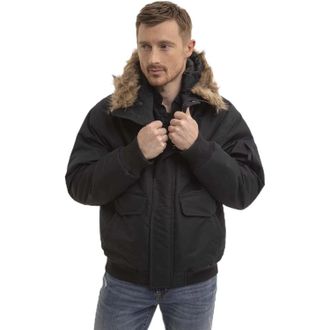 U.S.Polo Association U. S. Polo Assn. Snorkel Jacket Mens Black Faux Fur Hooded Full Zip FROG784