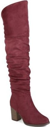 Journee Collection Kaison Wide Calf Ruched Tall Boot - Wide Calf in Wine at Nordstrom Rack, Size 8.5 Wide Calf