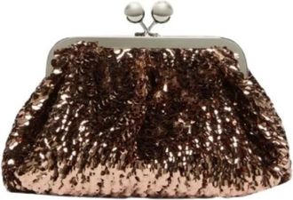Max Mara Tassen, Dames, Bruin, ONE Size, Polyester, Targa Bag