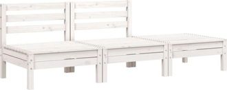 vidaXL Garden Sofa 3-Seater White Solid Wood Pine vidaXL