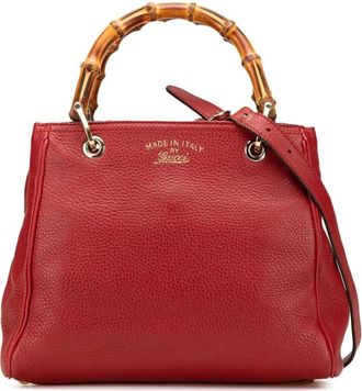 Gucci Pre-owned Handbags, female, Red, Size: ONE SIZE Pre-owned Leather Top Handle Bag