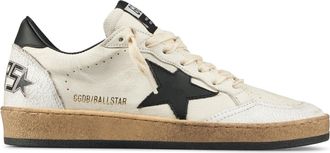 Golden Goose Distressed White Leather Low-Top Sneakers with Cracked Details