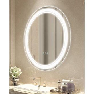 OEM Espejo De Tocador Redondo Led Con Iluminaci&oacute;n Frontal Y Retroiluminada, Con Memoria Y Luces, Espejo De Ba&ntilde;o Con Temperatura Regulable De 3 Colores Sin