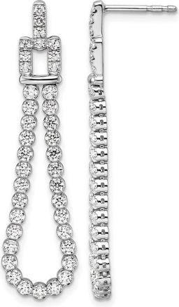 Diamond2Deal 14K White Gold 1.65 ct Lab Grown Diamond Loop Dangle Earrings VS Clarity, G-H Color