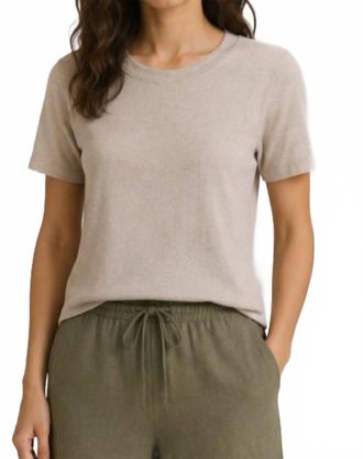 Michael Stars Frankie Tahoe Jersey Short Sleeve Crew Top In Macadamia