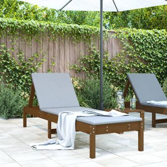 vidaXL Vidaxl - Tumbona De Madera Maciza De Pino Marr&oacute;n Miel 199,5x60x74 Cm