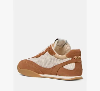 Kate Spade New York Womens KS Drift Sneaker in Brown, Size 40.5 | Mesh & Suede