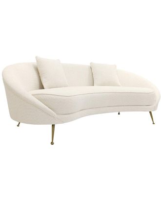 Pasargad Home Luna Collection Textured Fabric Curved Sofa
