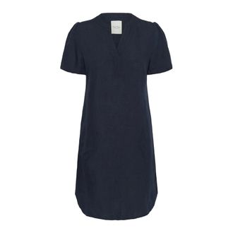 Part Two Elegante Jurk After Midnight - Dames - Korte kleedjes - Blauw - L - Linnen - Kleedjes