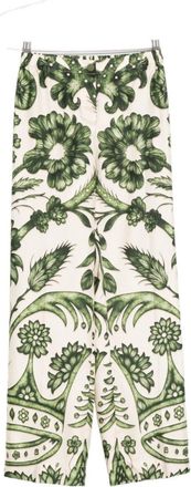 F.R.S. For Restless Sleepers Green Printed Silk Trousers