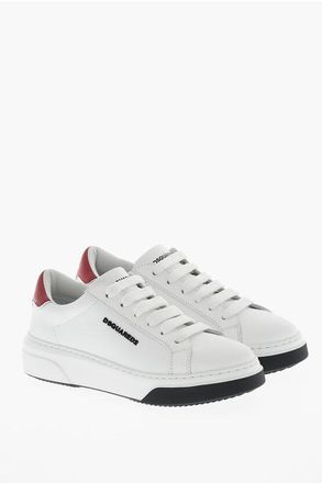 Dsquared2 Leather Low-Top Sneakers BUMBER with Lettering Logo size 36