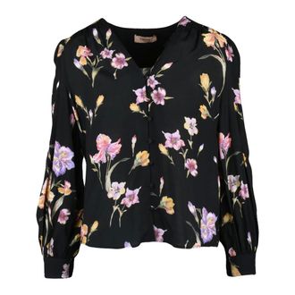 Twinset Blusa in Voile - Dames - Blouses & Shirts - Zwart - Maat: XS Voile