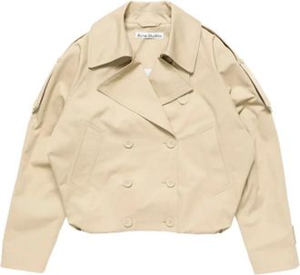 Acne Studios Korte trenchcoat - Dames - Trenchcoats - Beige - L - Katoen - Jassen