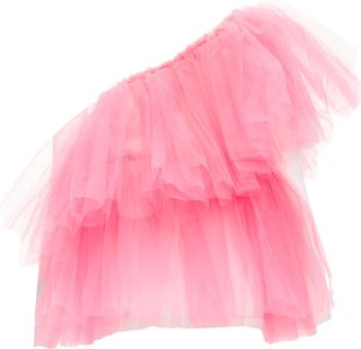 MOLLY GODDARD cascade tulle one shoulder top