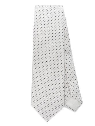 Tagliatore patterned-jacquard tie - men - Silk - One Size - White